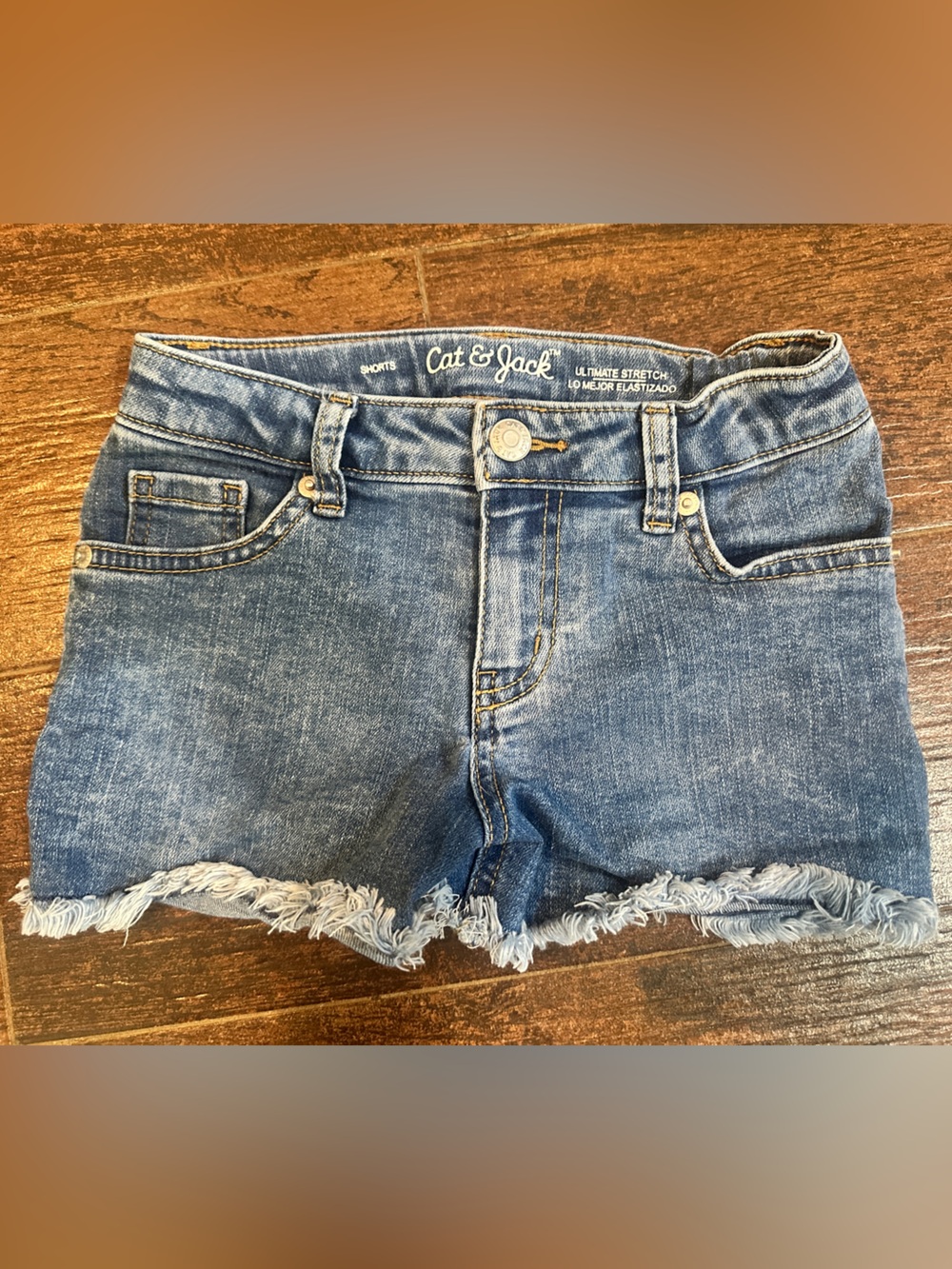 Cat & Jack Blue Denim Frayed Edge Shorts